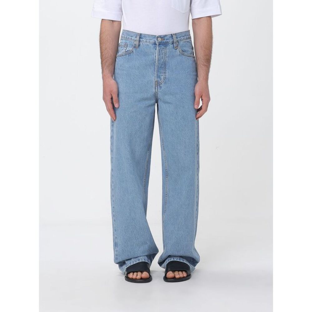 Dries Van Noten Men Denim Wide Leg Jeans Dries Van Noten